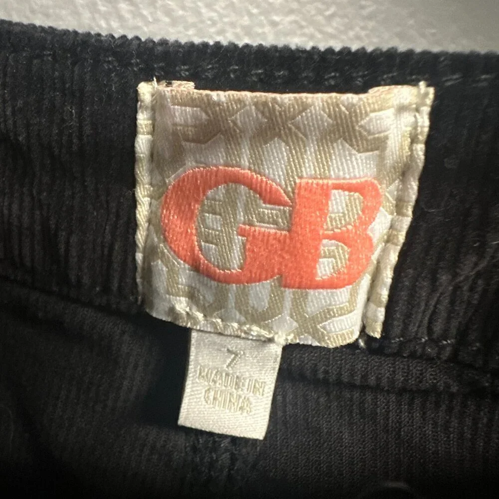 Gianni Bini Black Corduroy Jrs Size 7 Wide Leg Cropped Pants Textured Trousers‎